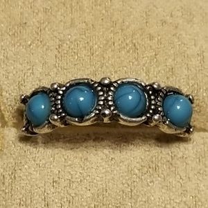 NEW 4 Stone Boho Ring (Howlite dyed Turquoise)